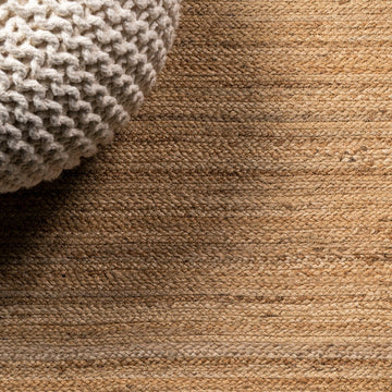 Griffin Rustic Farmhouse Woven Jute Solid Area Rug